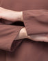 Trendy Abaya made from Nida fabric with a flared hem for a feminine touch In Color Light brown